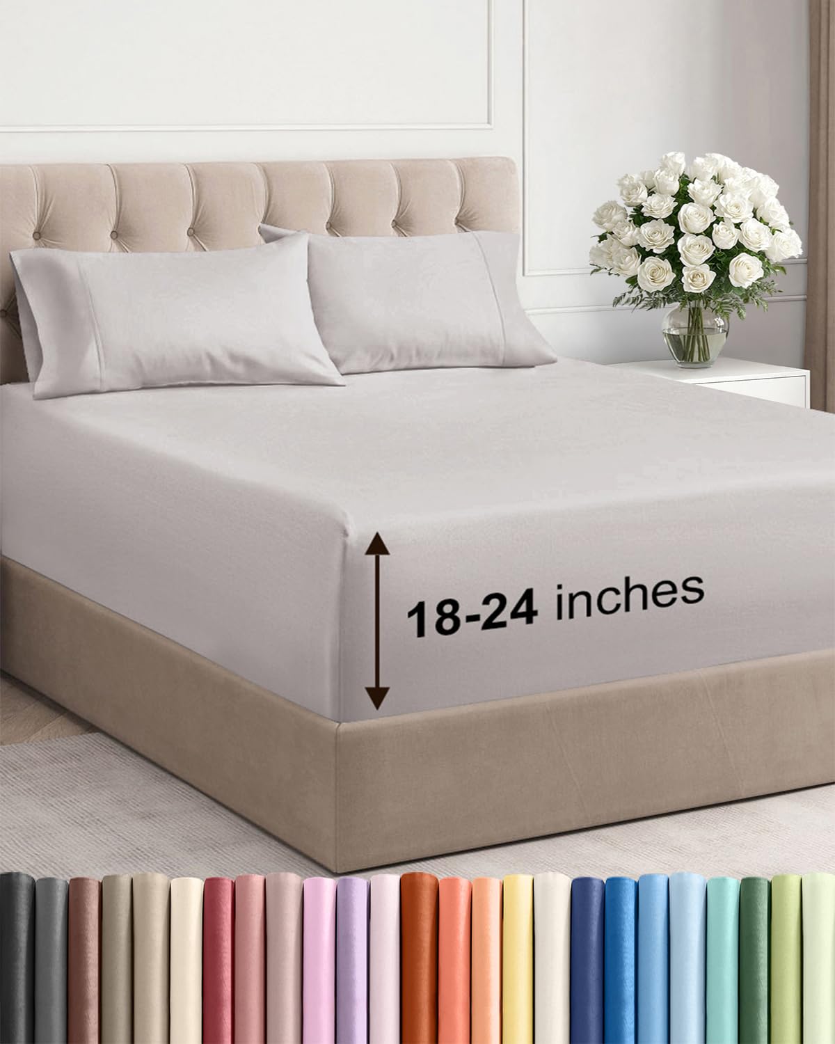 CGK Unlimited extra deep king sheet set with deep-pocket fit for thick mattresses