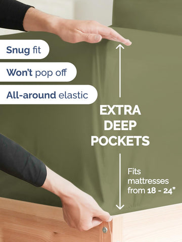 CGK Unlimited Extra Deep King Sheet Set pillowcases with secure closures prevent pillow slip.