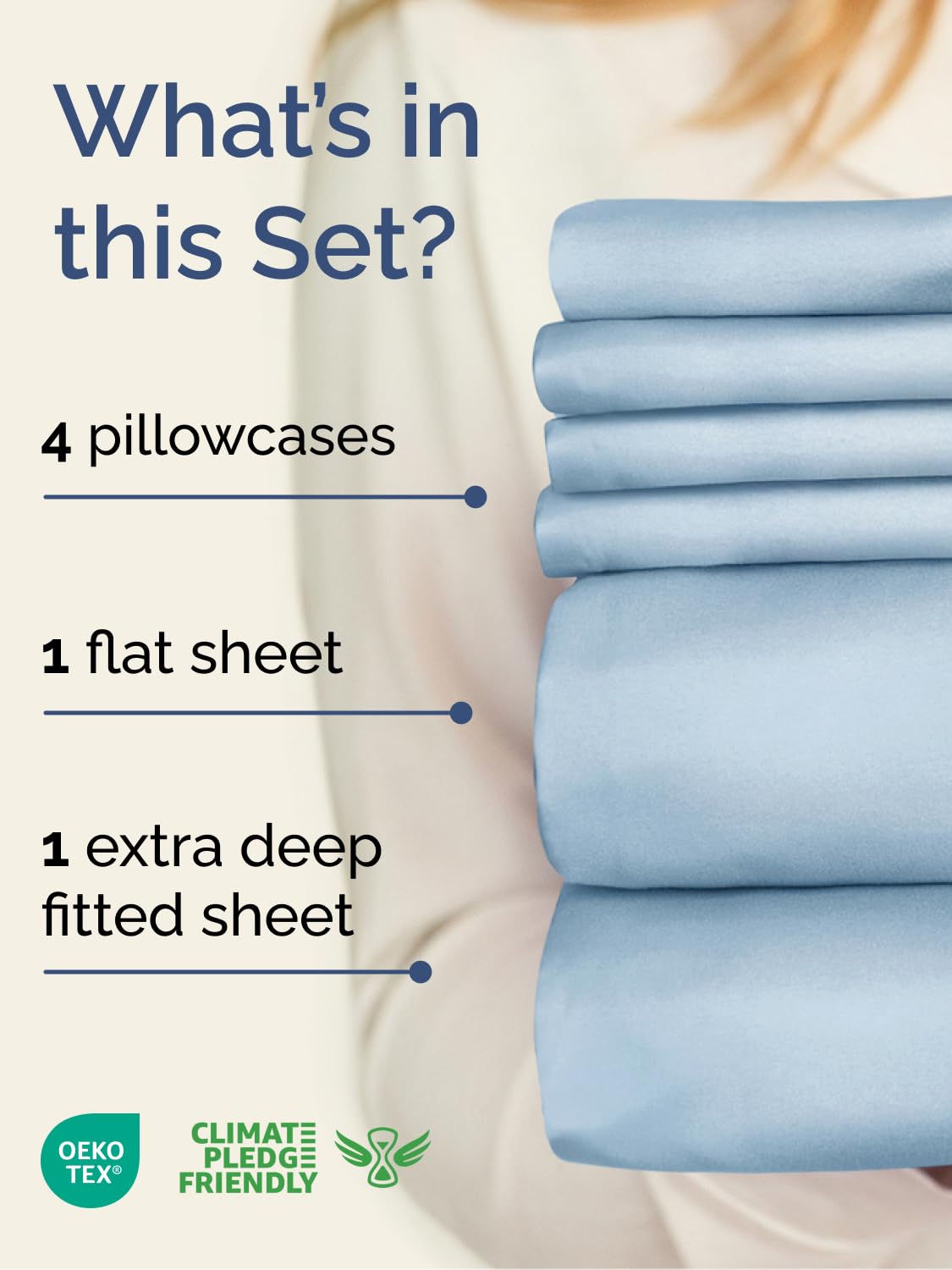 CGK Unlimited extra-deep king sheets with secure-fit elastic gripping a tall mattress