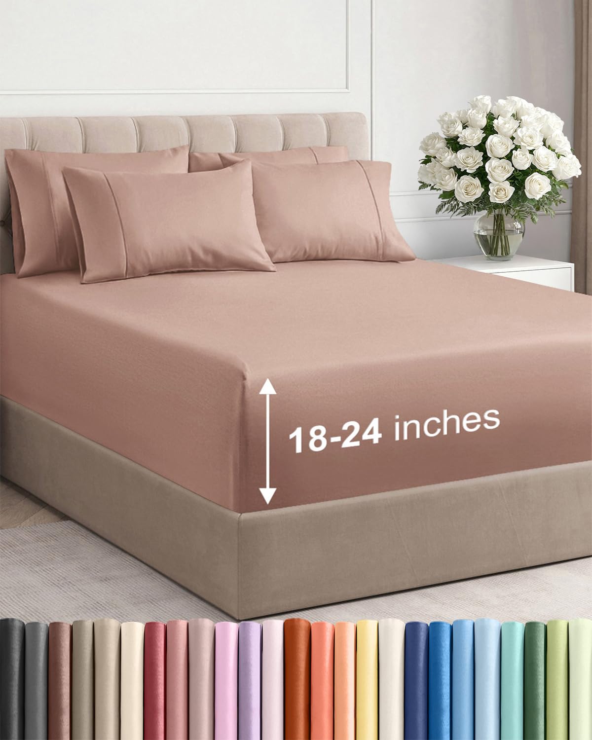 CGK Unlimited extra deep king flat sheet for a smooth, breathable bed setup