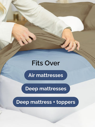 CGK Unlimited stretch elastic band keeps sheets in place through nightly movement.