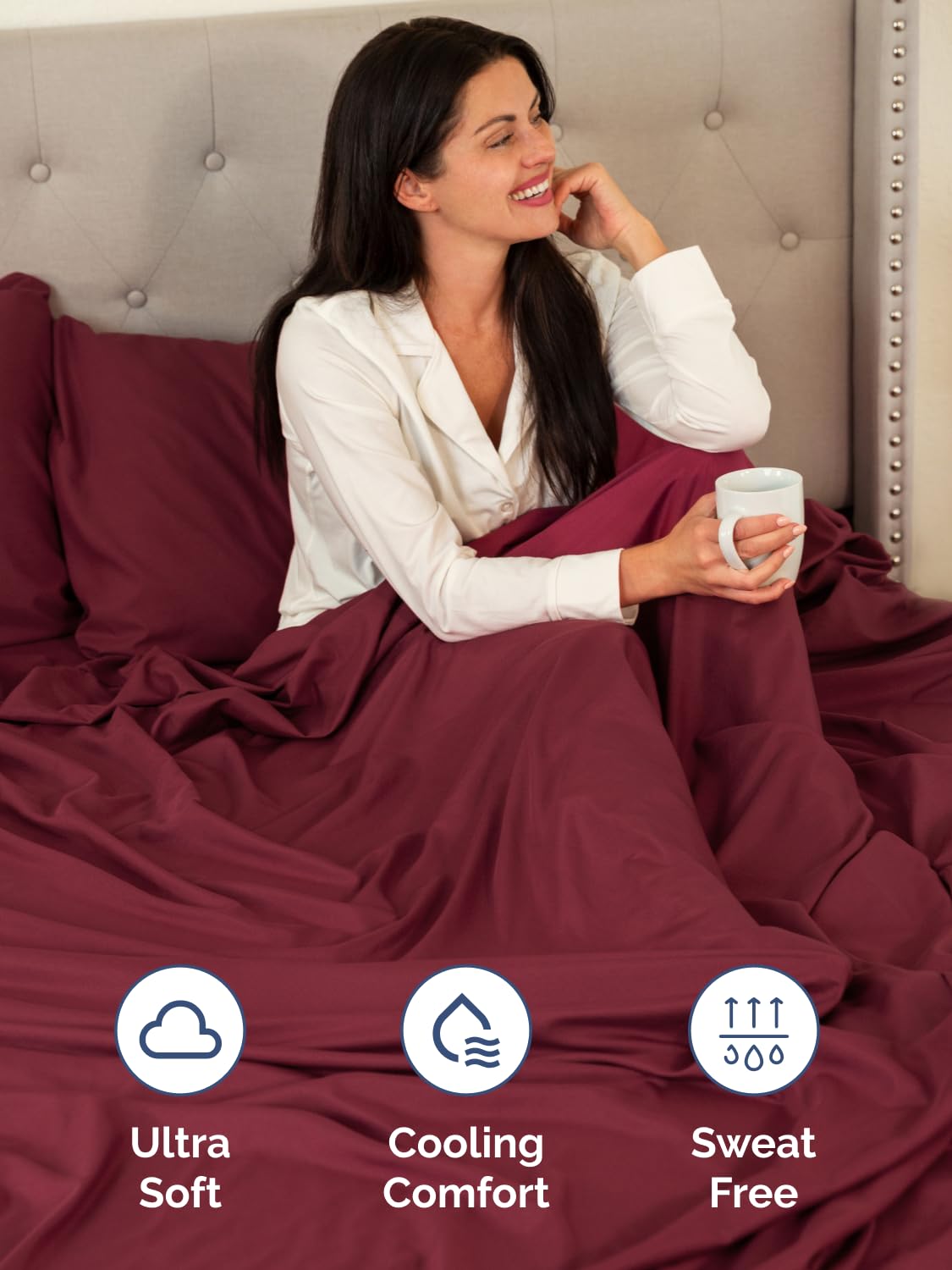 CGK Unlimited stretch-fit edges grip the mattress for a taut sleep surface.