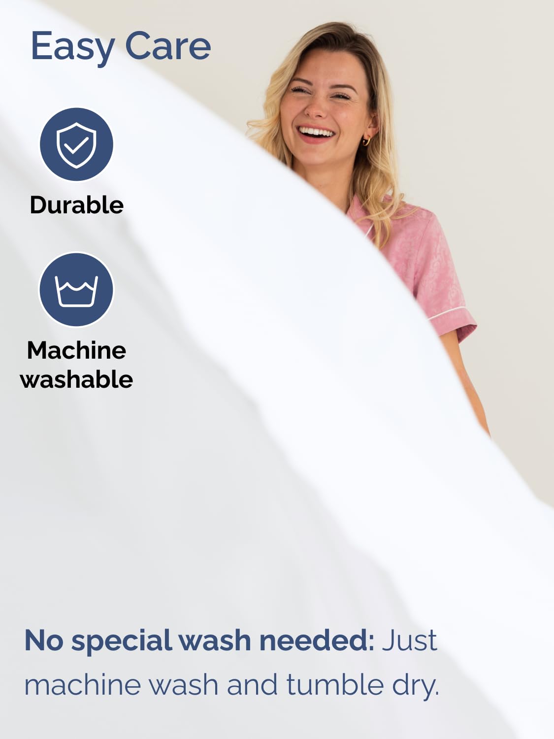 CGK Unlimited wrinkle-free finish on Cal King sheet set in bedroom