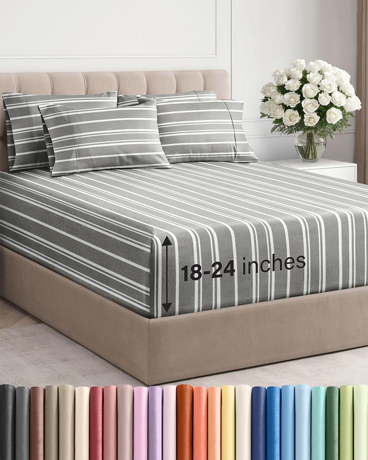 CGK Unlimited extra deep pocket king sheet fits tall mattresses securely.