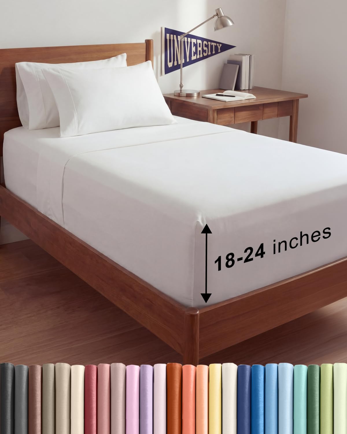 CGK Unlimited extra-deep-pocket twin-xl fitted sheet for secure fit on deep mattresses