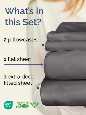 CGK Unlimited extra deep queen fitted sheet on a thick mattress, deep pockets.