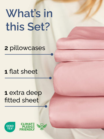 CGK Unlimited Extra Deep Queen fitted sheet with 21-inch pockets securely on a deep mattress.