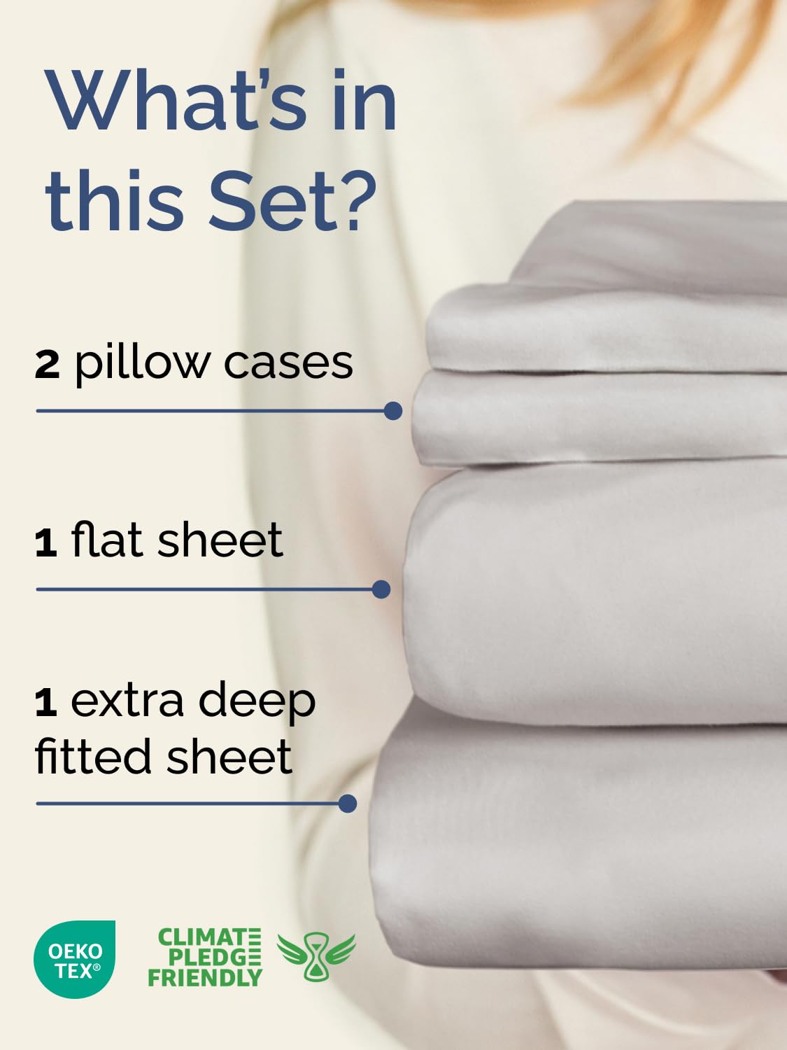 CGK Unlimited deep-pocket fitted sheet securely fits 18–24 inch mattresses.