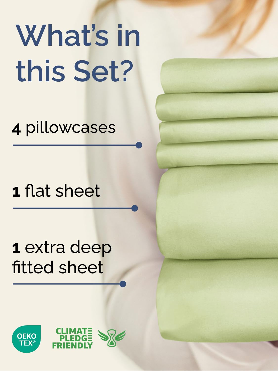 CGK Unlimited extra-deep-queen fitted sheet shows 21-inch pockets and secure stretch