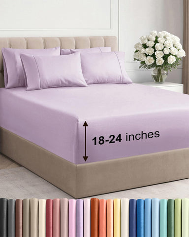 CGK Unlimited extra-deep-queen-fitted-sheet provides a snug fit for tall mattresses.