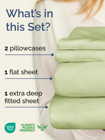 CGK Unlimited Extra Deep Queen Fitted Sheet with 21-inch pockets keeps corners secure.