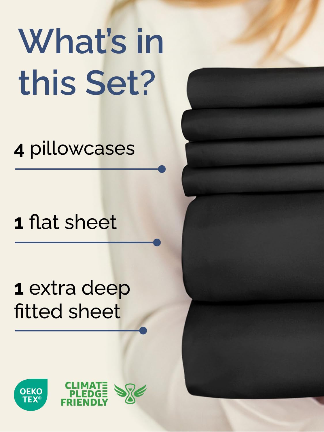 CGK Unlimited extra deep queen fitted sheet showing 21-inch pockets for a secure fit