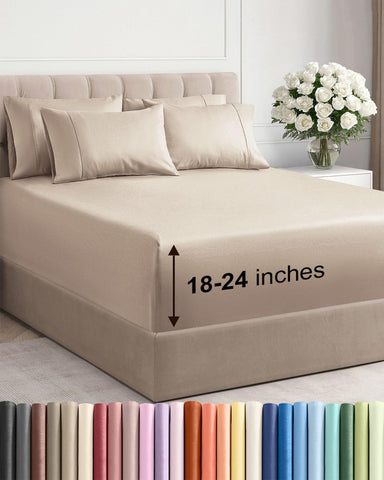 CGK Unlimited extra-deep queen flat sheet laid flat with breathable, hotel-inspired look
