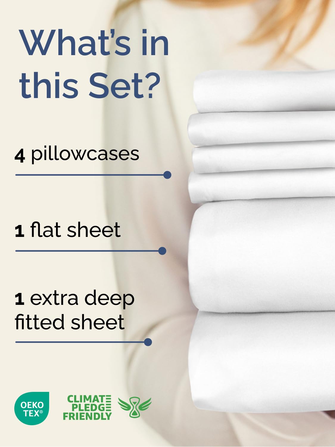 CGK Unlimited extra-deep queen flat sheet provides breathable comfort for deep-pocket beds.