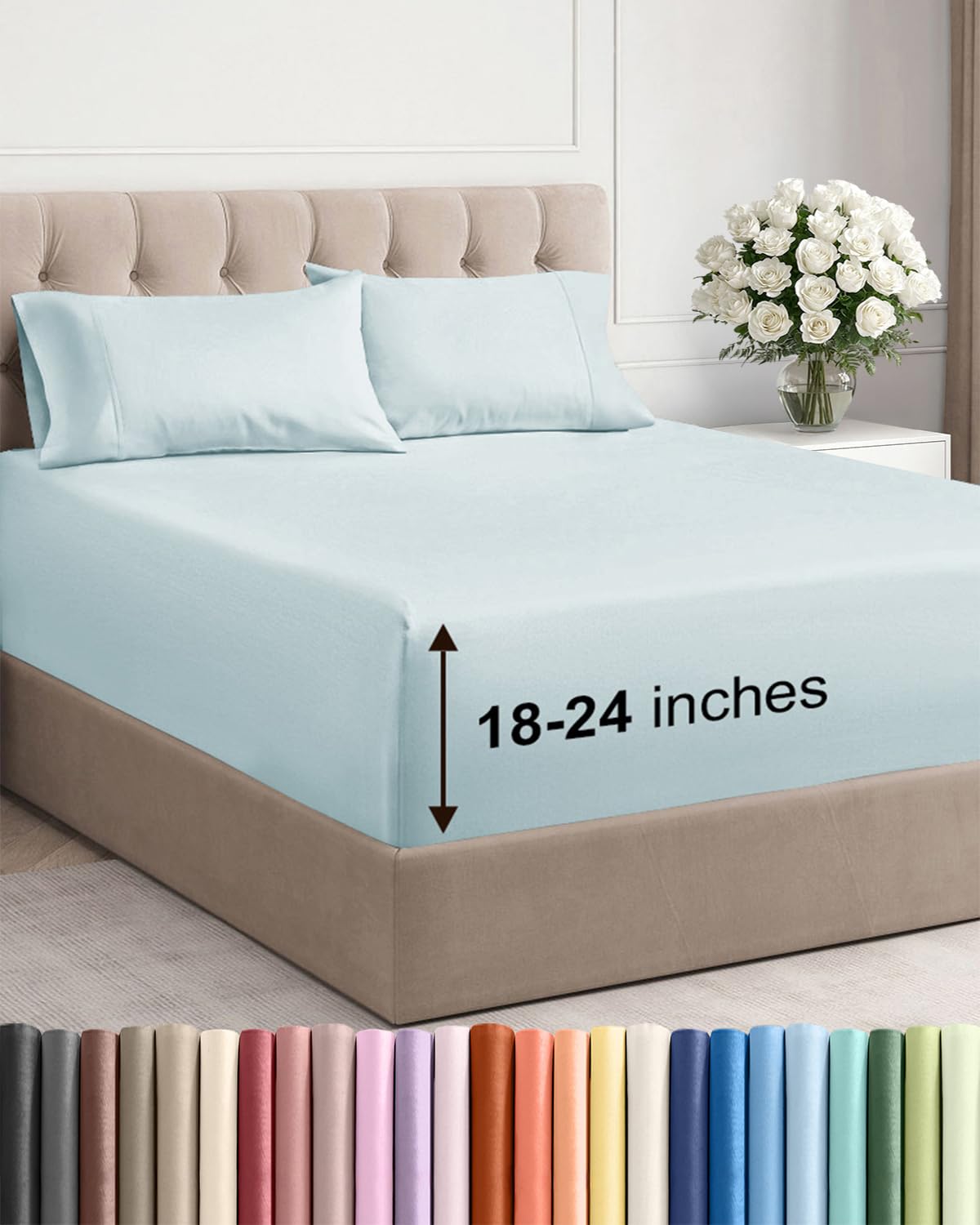 CGK Unlimited extra deep queen flat sheet—soft, breathable surface for cooler nights.