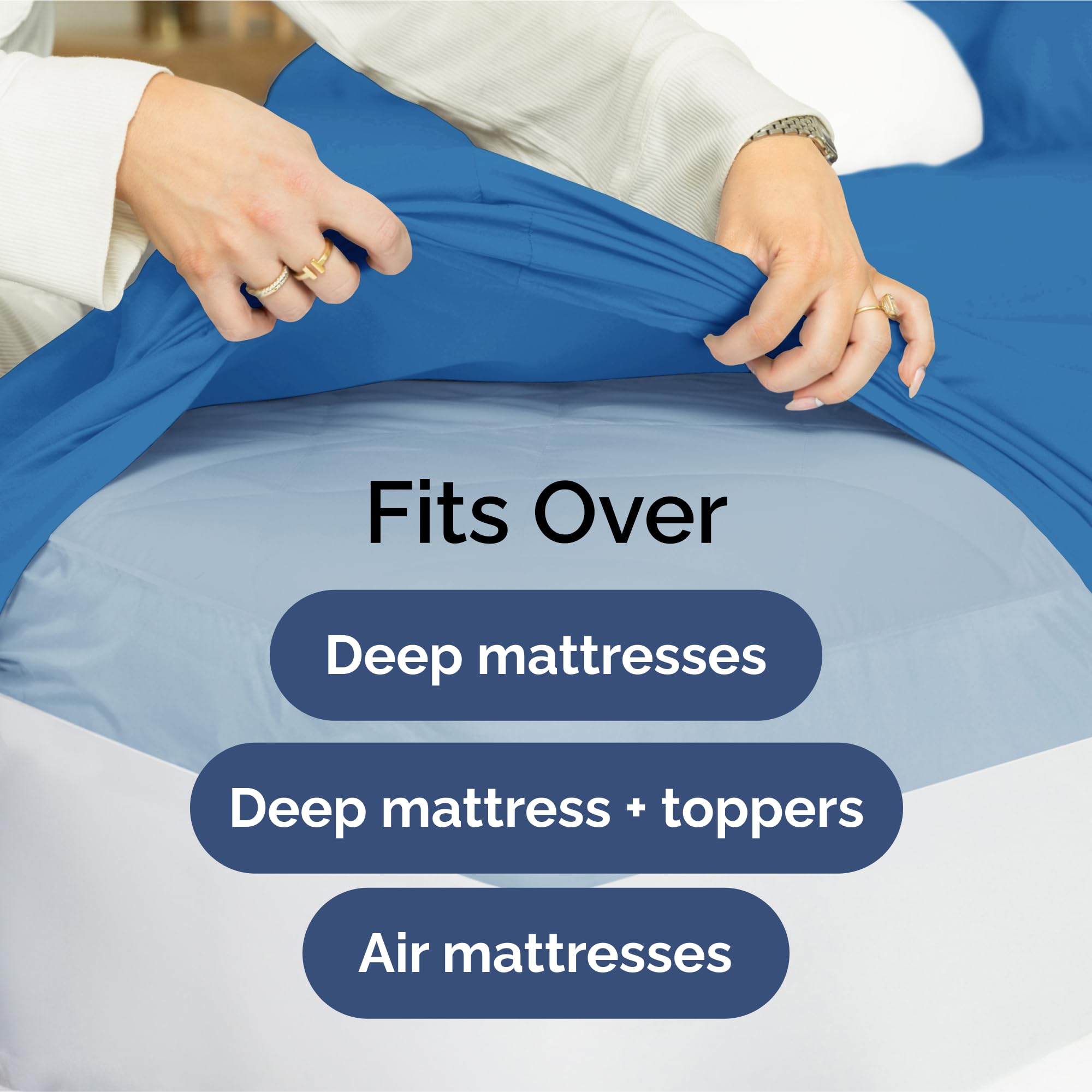 CGK Unlimited four-piece set includes flat sheet, fitted sheet, and two pillowcases.