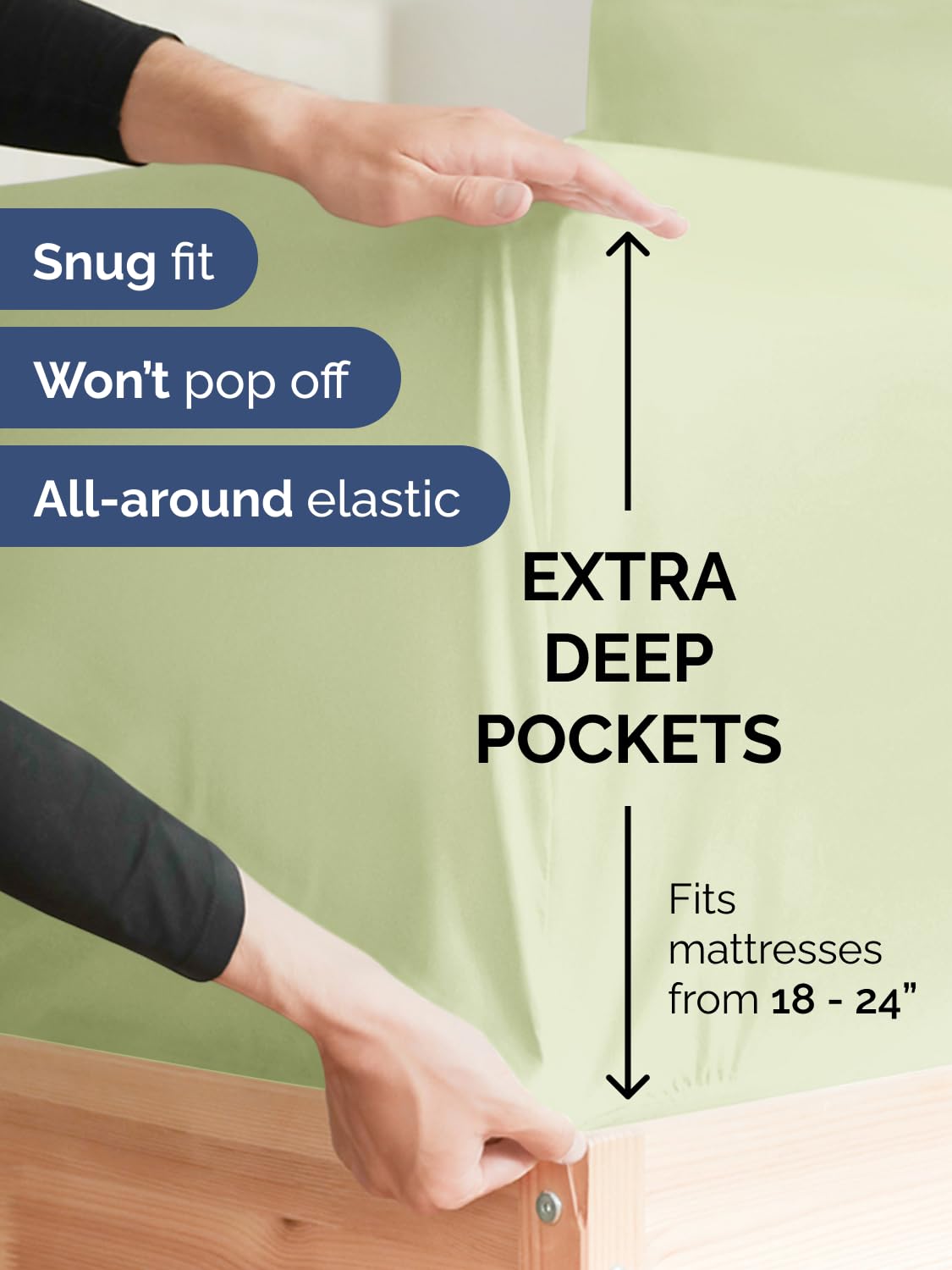 CGK Unlimited extra-deep-queen pillowcases with secure enclosure prevent shifting