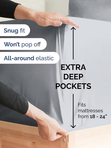 CGK Unlimited extra-deep queen pillowcases with secure closures for a neat sleep setup