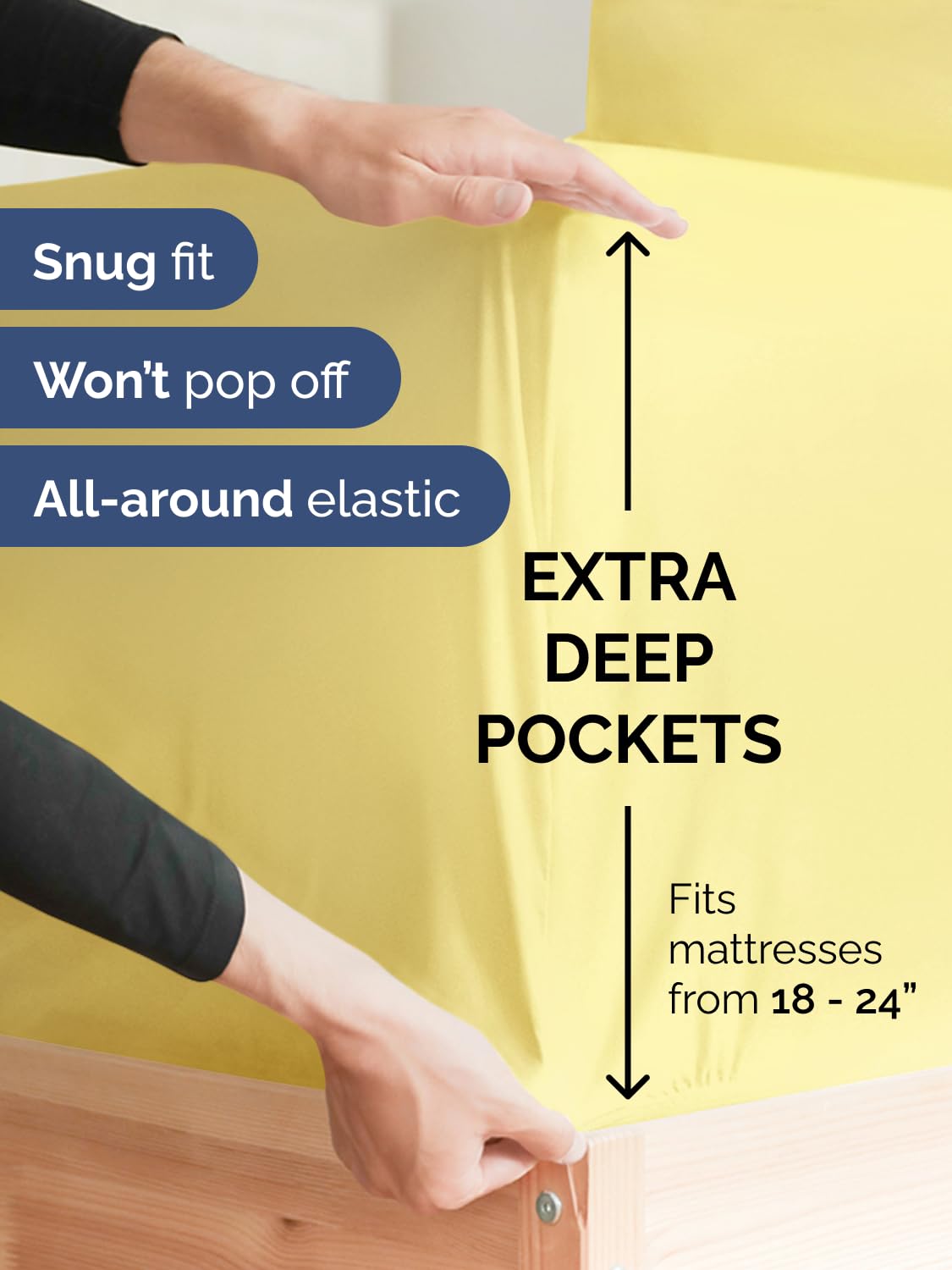 CGK Unlimited extra-deep queen pillowcases with secure closures for a tidy look.