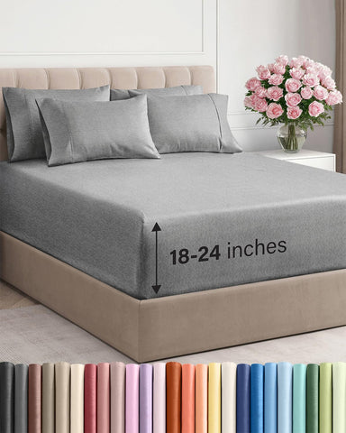 CGK Unlimited extra deep queen sheets close-up with soft microfiber texture