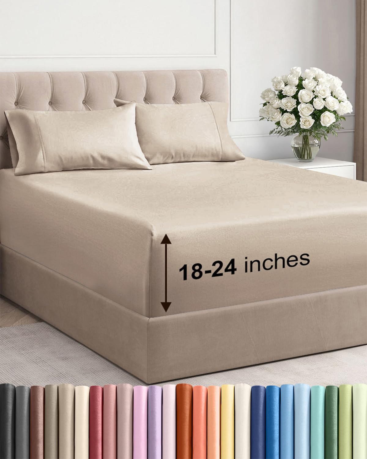 CGK Unlimited extra deep queen sheet set fitted edges secure thick mattresses