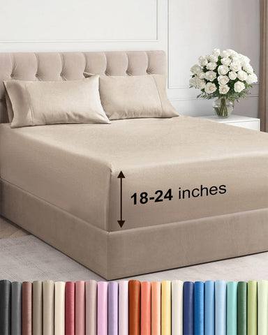 CGK Unlimited extra deep queen sheet set fitted edges secure thick mattresses
