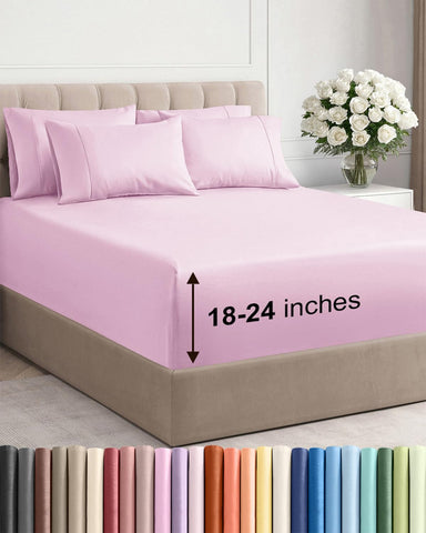 CGK Unlimited extra-deep queen sheets packaging signals premium quality for shoppers.