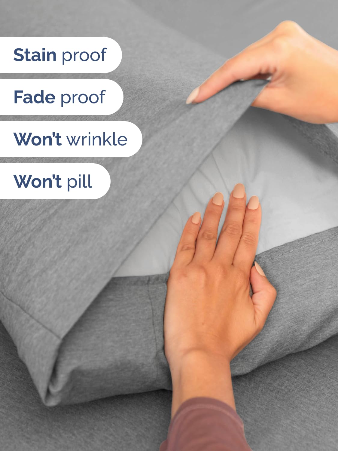 CGK Unlimited extra deep queen pillowcases with secure enclosure for tidy pillows