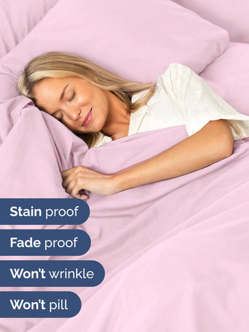 CGK Unlimited pillowcases with secure closures keep pillows in place.