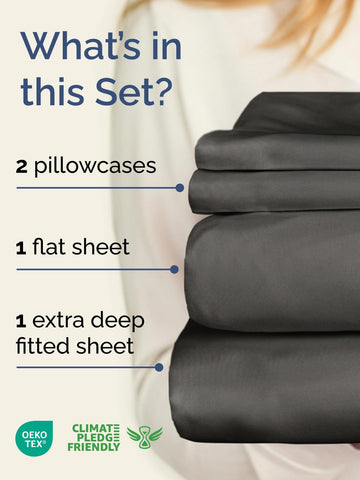 CGK Unlimited extra deep queen sheet set topper-fit highlights secure corners with toppers