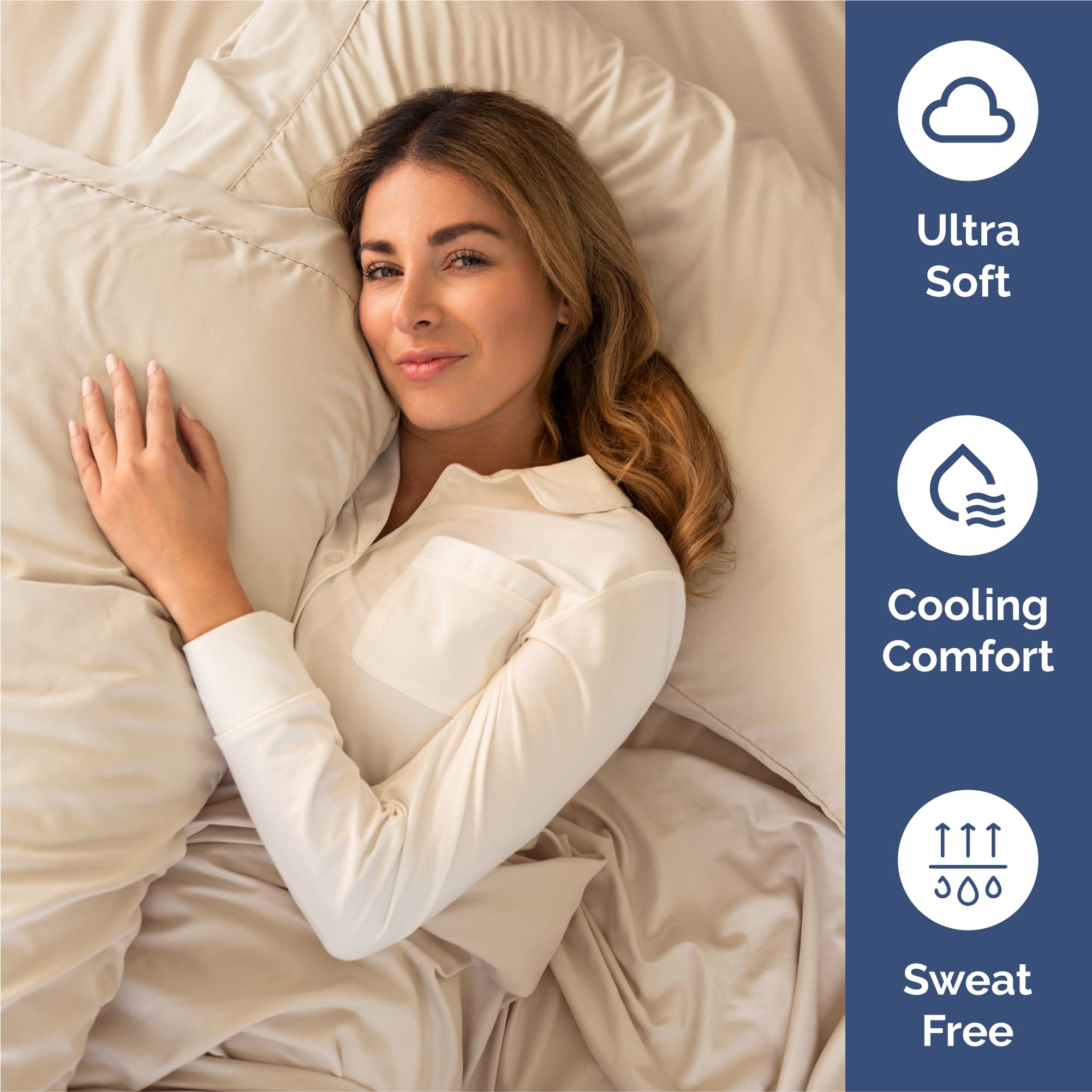 Wrinkle-resistant finish keeps sheets looking fresh with minimal care