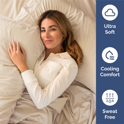 Wrinkle-resistant finish keeps sheets looking fresh with minimal care