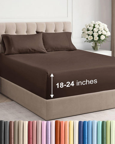 CGK Unlimited extra-deep queen sheets fit 18–24 inch mattresses securely.