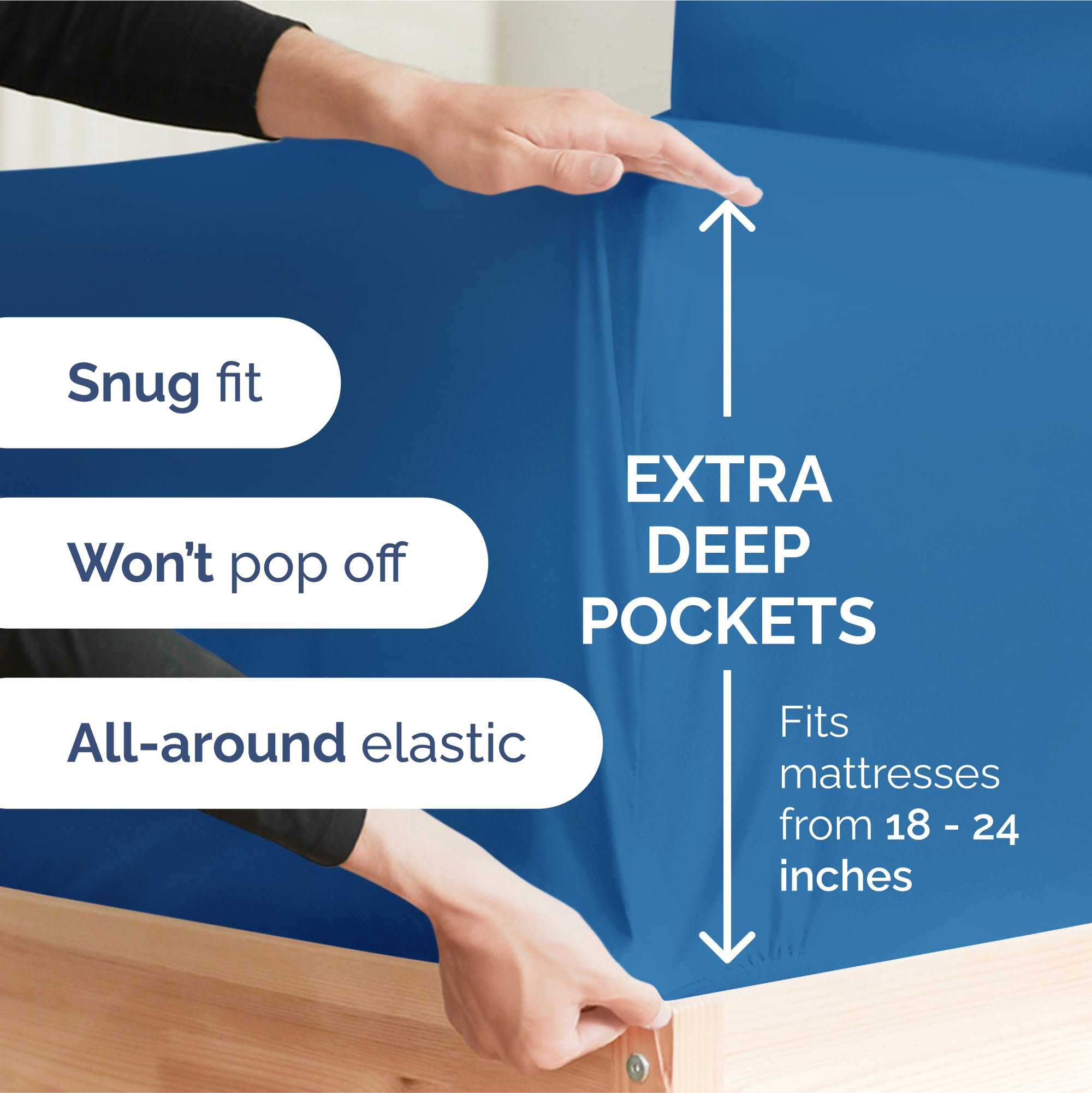 CGK Unlimited sheet fits toppers and pads for a snug, smooth sleeping surface.