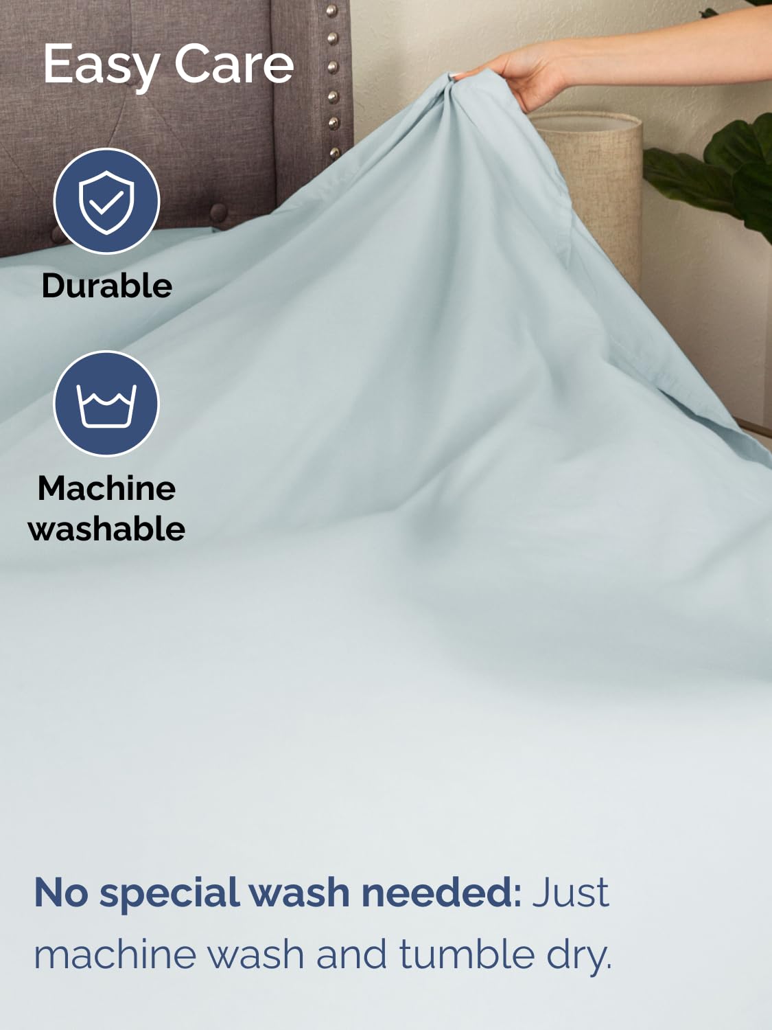 CGK Unlimited wrinkle-resistant microfiber—easy care and lasting smoothness.