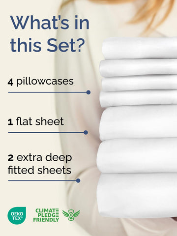 CGK Unlimited extra deep split king fitted sheet with deep pockets stays secure overnight.