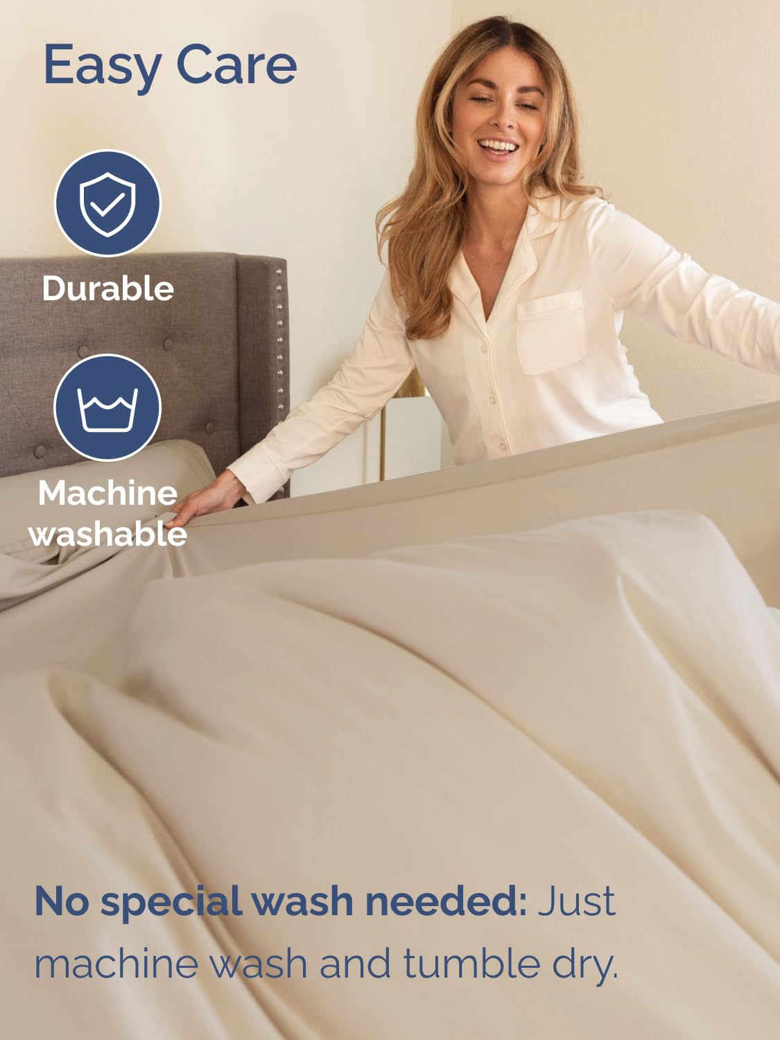 CGK Unlimited stitching detail demonstrates durability for busy family beds