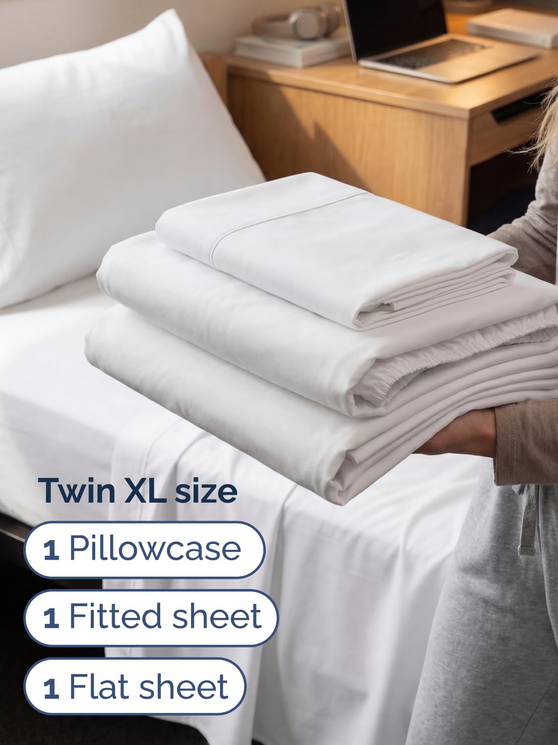 CGK Unlimited Extra Deep Twin XL oversized pillowcase complements the set with soft fabric.