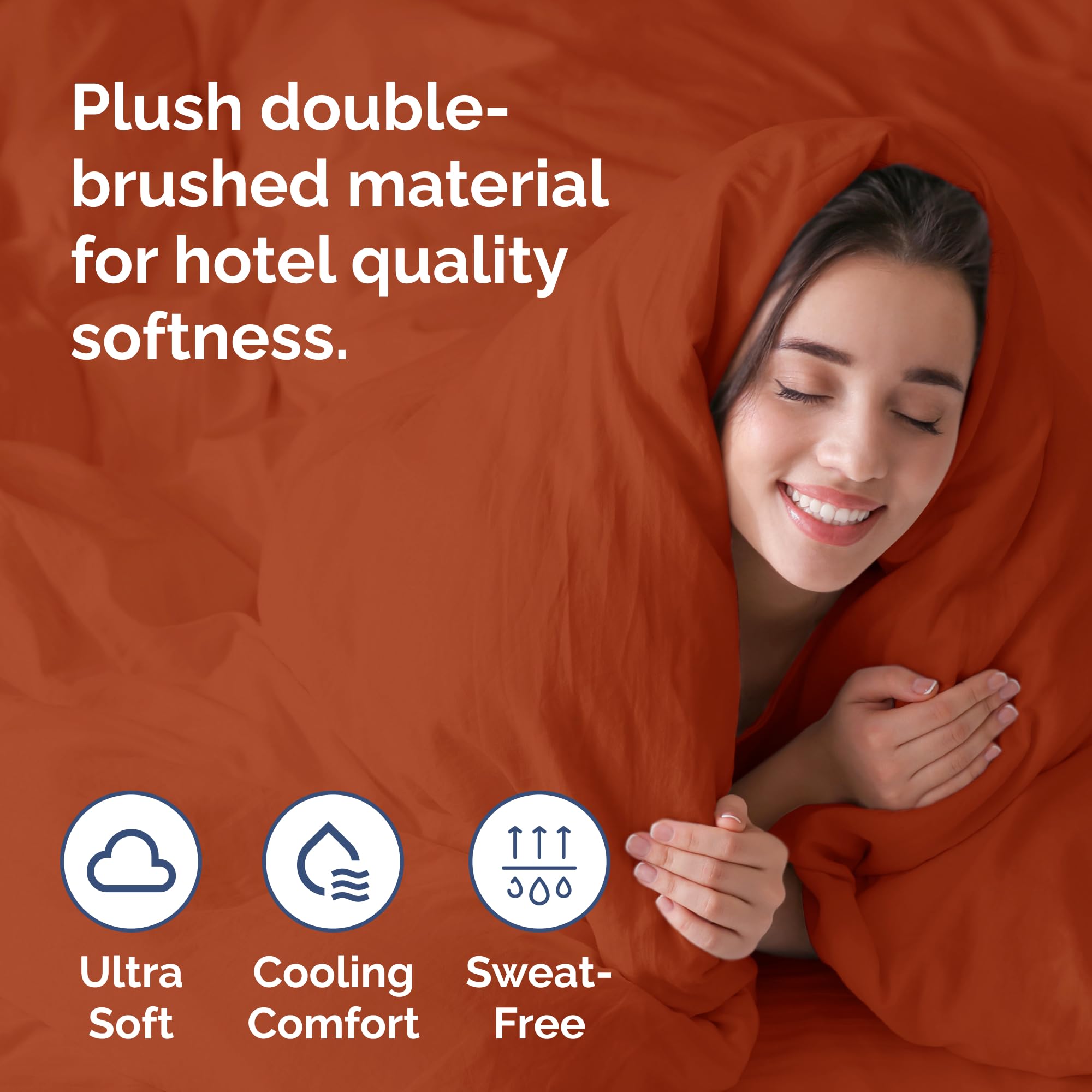 Fade-free color retention close-up on CGK Unlimited terracotta bedding