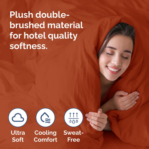 Fade-free color retention close-up on CGK Unlimited terracotta bedding