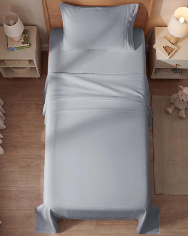 Fitted sheet sized 75 by 38 inches with deep pockets.