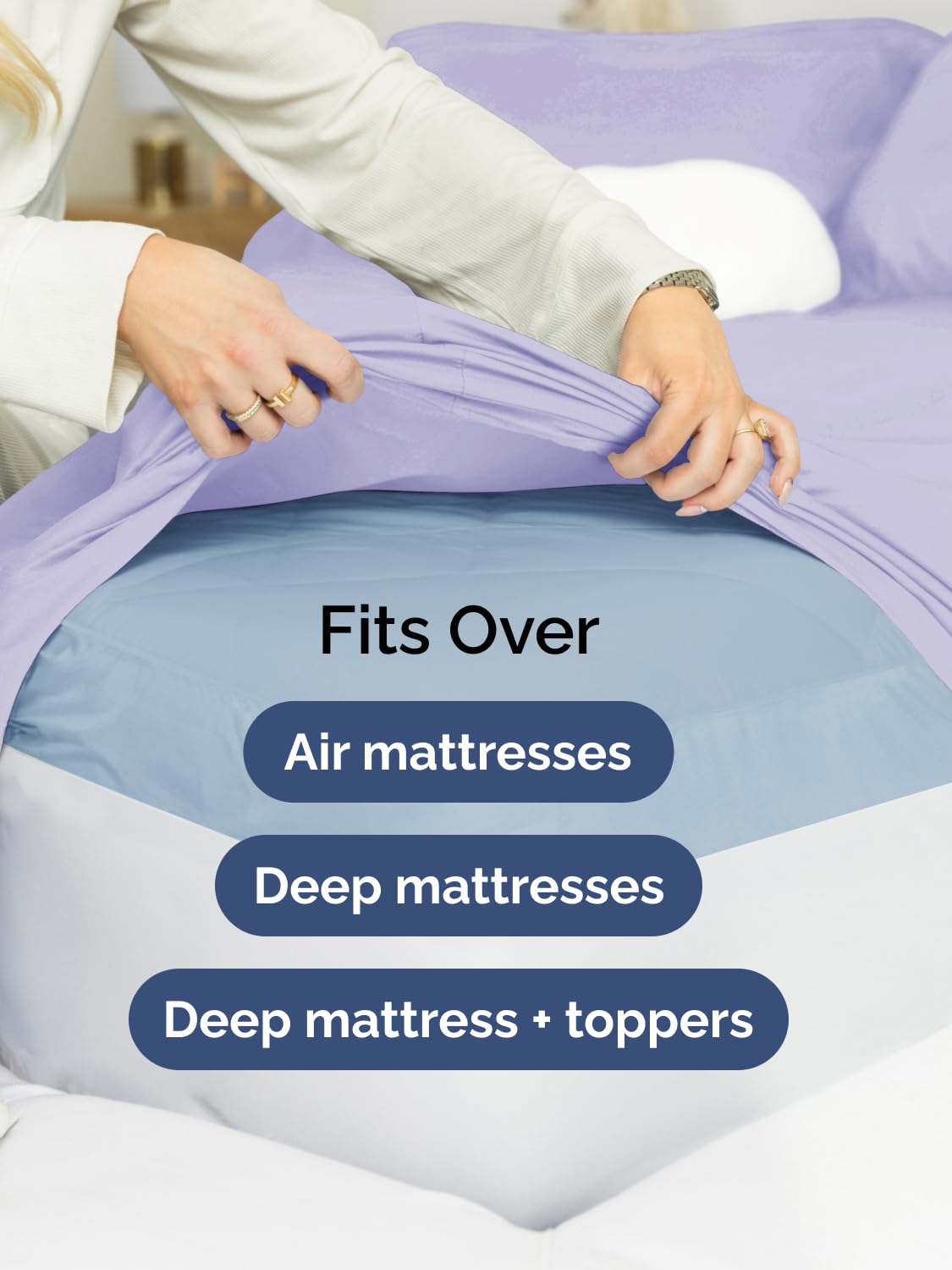 Flat sheet laid out with dimensions 95 by 102 inches for queen size