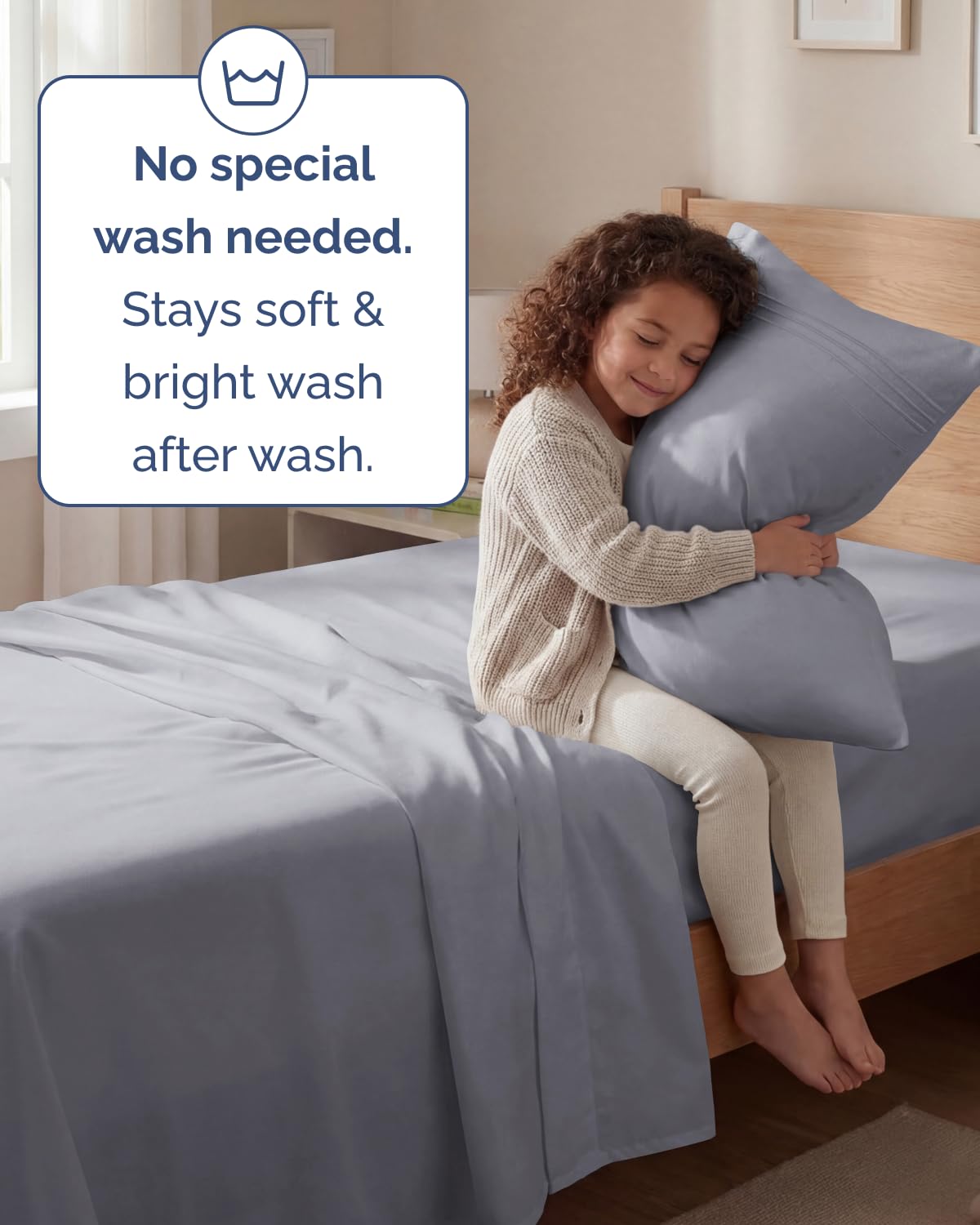 Flat sheet measures 96 by 66 inches for generous bed coverage.