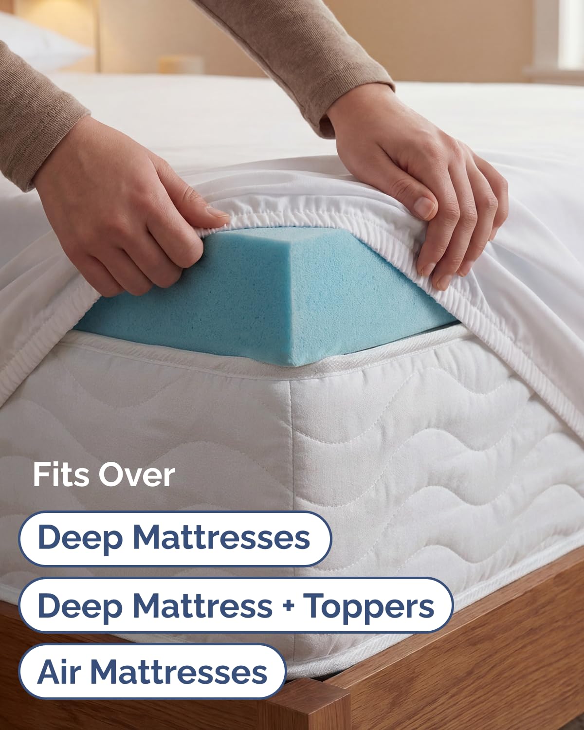CGK Unlimited flat sheet draped over bed for a smooth layer