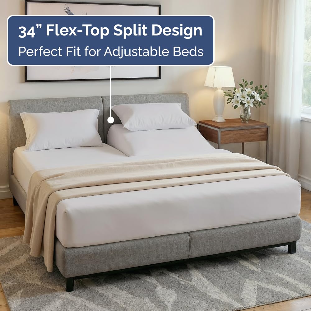 Flat sheet laid flat with generous king-size coverage for comfort.