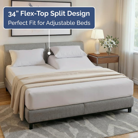 Flat sheet laid flat with generous king-size coverage for comfort.