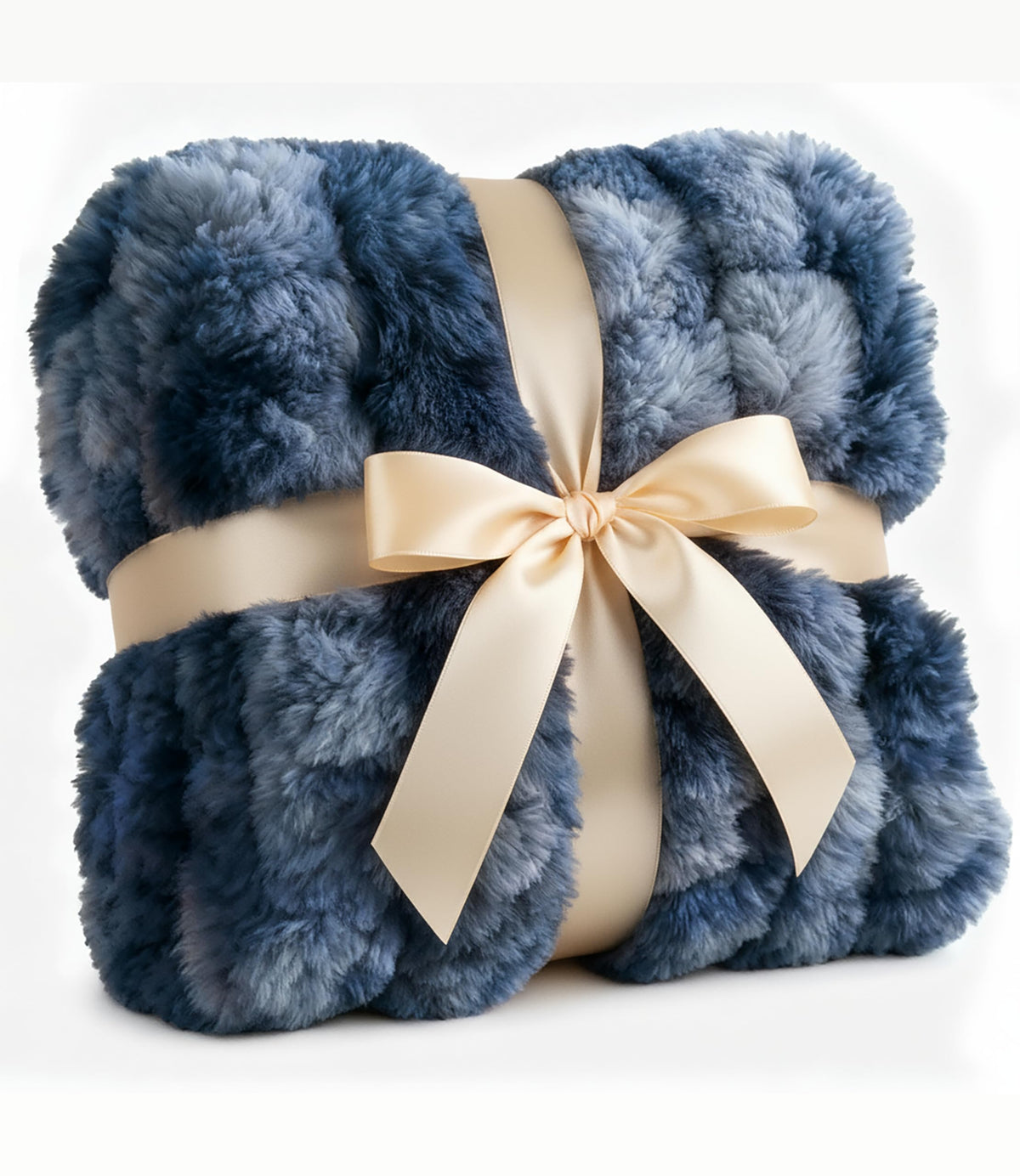 CGK Unlimited fluffy bubble blanket front view shows plush fur warmth and softness