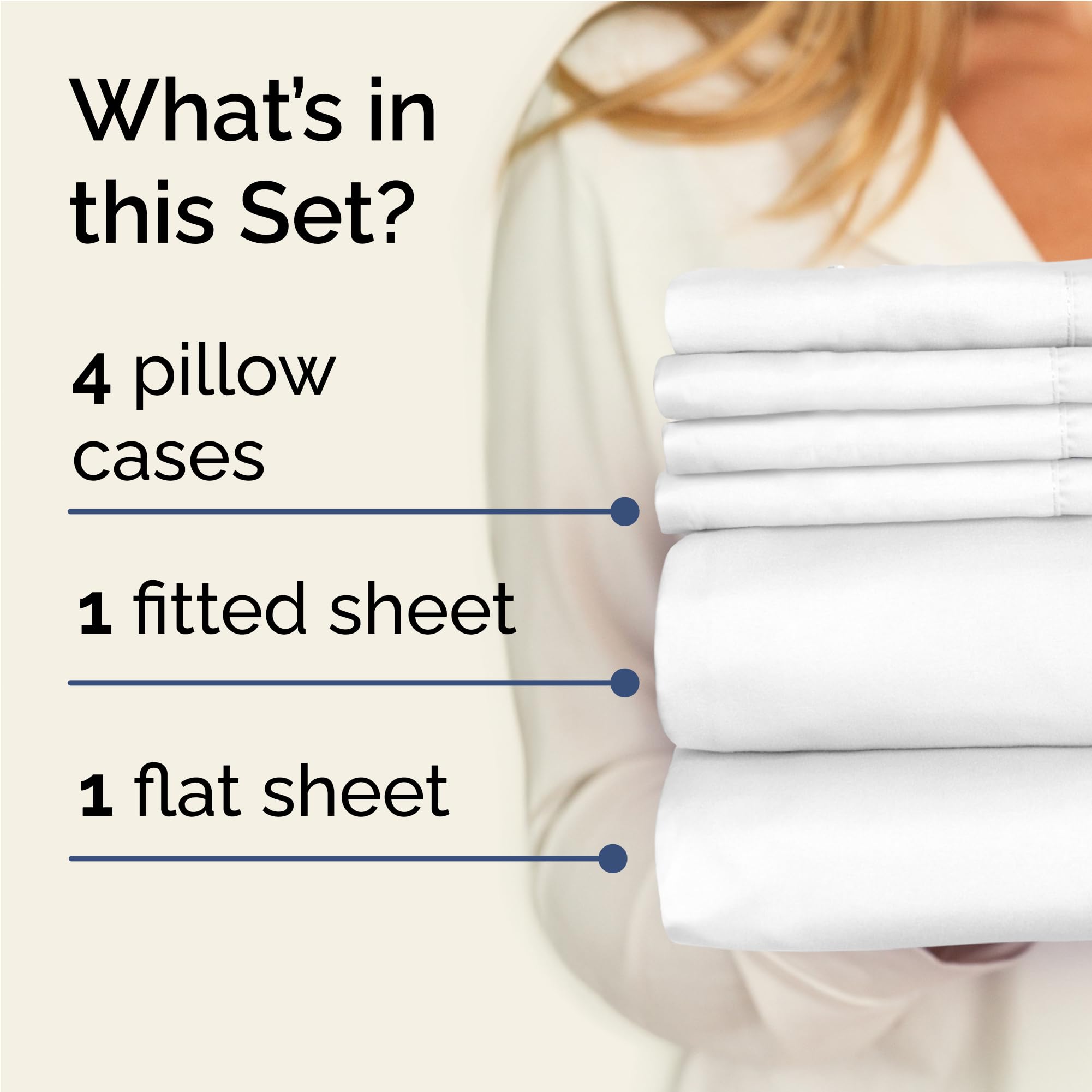 CGK Unlimited sheet set on bed with plush white bedding