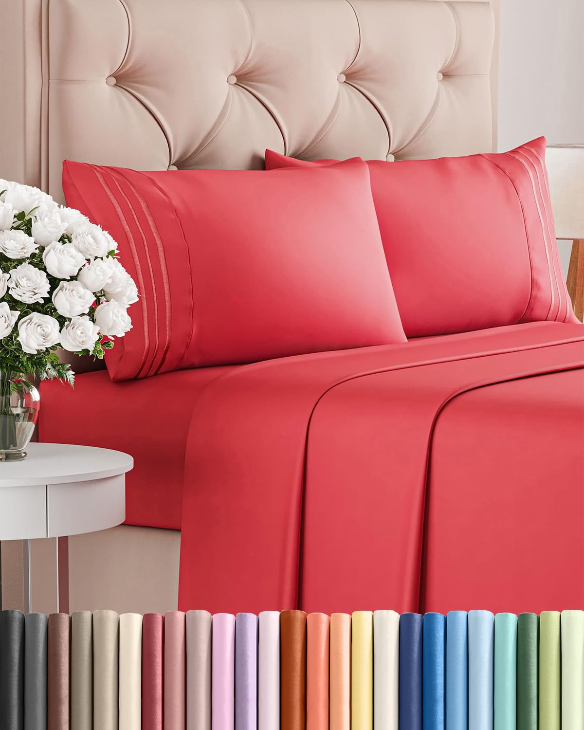 CGK Unlimited full-size sheet set flat sheet; luxuriously soft and breathable