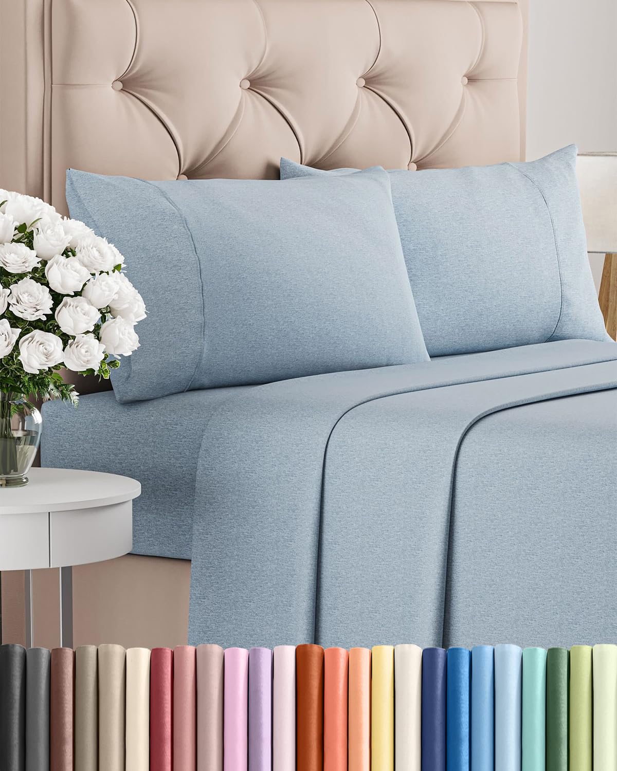 CGK Unlimited full-size sheet set close-up showing soft, breathable fabric for cooling sleep